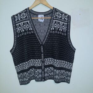 Vintage JK America Fair Isle Sweater Vest-Size 14/16-Lane Bryant-Nordic-Boxy